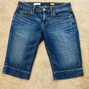 Pilcro and the Letterpress Low Rise Straight Dark Wash Jean Shorts Size 29